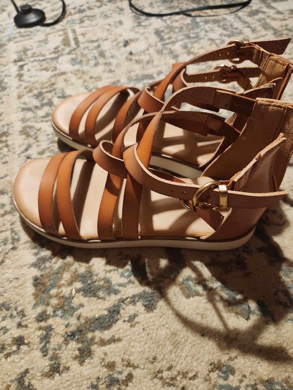 torrid Brown Strappy Gladiator Sandals with Gold Buckles